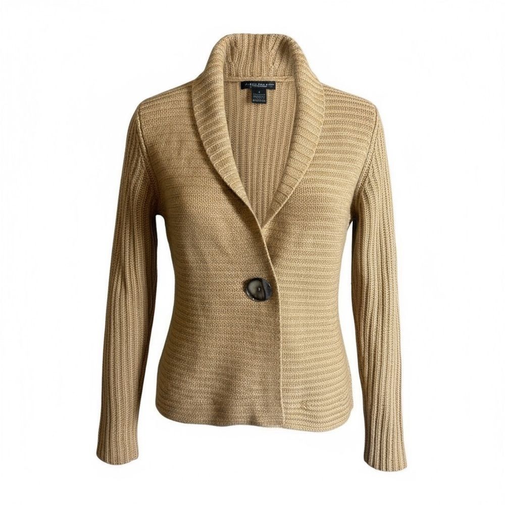 Elena Solano NWT 100% Cashmere Shawl Collar Cardigan Sweater Woman’s size Small